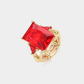Rectangle Stone Stretch Ring