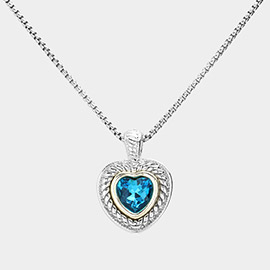 Heart Stone Pendant Necklace