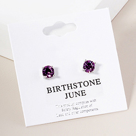 June - Birthstone Stud Earrings