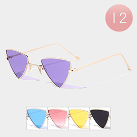 12PCS - Triangle Frame Tinted Lens Sunglasses