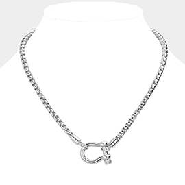 Metal Horseshoe Chunky Necklace 