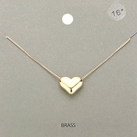 Metal Heart Bean Pendant Necklace