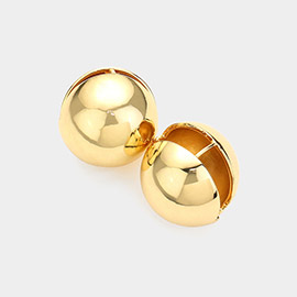 SECRET BOX_14K Gold Dipped Hypoallergenic Metal Ball Huggie Back Earrings