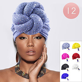12PCS - Bling Sequin Turban Hats