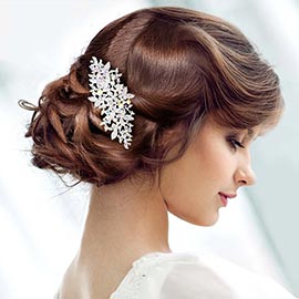 Stone Cluster Flower Hair Comb