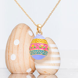 Enamel Easter Egg Pendant Necklace
