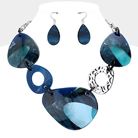 Celluloid Acetate Abstract Statement Necklace