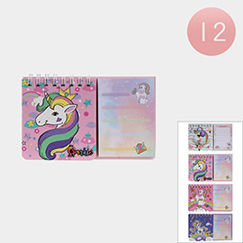 12PCS - Unicorn Printed Notebooks