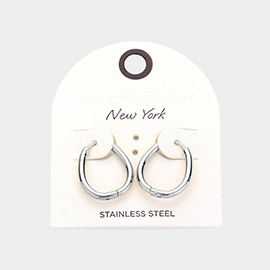 SECRET BOX_Stainless Steel Huggie Hoop Earrings