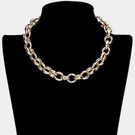 Chunky Metal Chain Choker Necklace