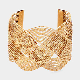 Weaved Metal Wire Cuff Bracelet