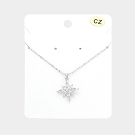 CZ Stone Star Pendant Necklace