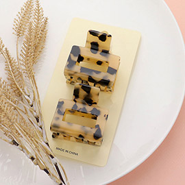 2PCS - Celluloid Acetate Small Square Hair Claw Clips