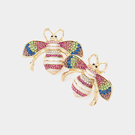 Crystal Pave Queen Bee Earrings
