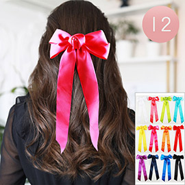 12PCS - Flower Pointed Bow Barrettes