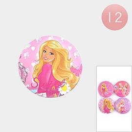 12PCS - Barbie Printed Cosmetic Mirrors