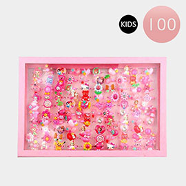 100PCS - Kids Animal Flower Fruit Rings