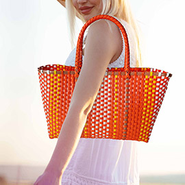 Basket Weave Tote Bag / Shoulder Bag