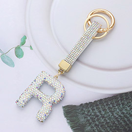 Bling Studded Initial R Keychain