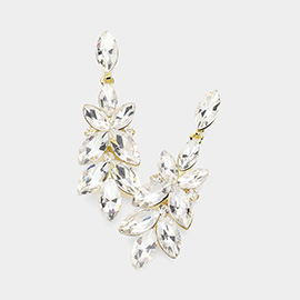 Marquise Stone Cluster Embellished Evening Earrings