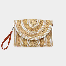 Raffia Straw Braised Envelop Clutch Bag / Crossbody Bag 