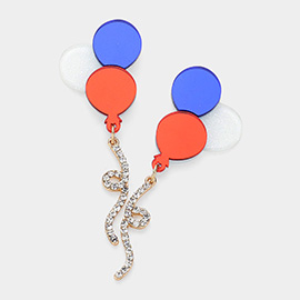 Resin American USA Flag Themed Color Balloon Earrings