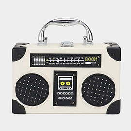 Vintage Radio Boombox Shape Handbag / Crossbody Bag
