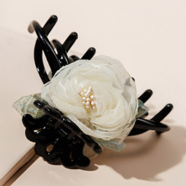 Rose Pointed Hair Claw Clip