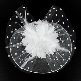 Feather Mesh Flower Fascinator / Headband