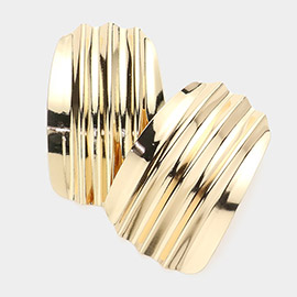 Oversized Textured Metal Geometric Plate Earrings