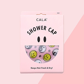 Ying Yang Smile Emoji Printed Shower Cap