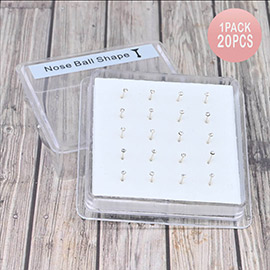 20PCS - 1mm Round Clear CZ Nose Pins