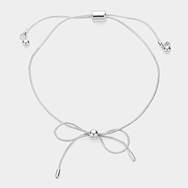 Metal Bow Adjustable Cinch Pull Tie Bracelet