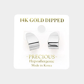 14K Gold Dipped Hypoallergenic Mini J Hoop Earrings
