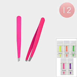 12PCS - Neon Color Tweezers