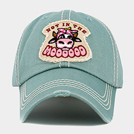 NOT IN THE MOOD Message Cow Vintage Baseball Cap
