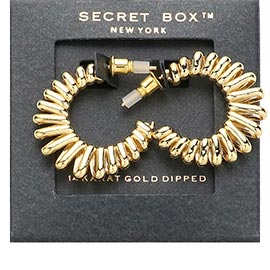 SECRET BOX_14K Gold Dipped Coil Hoop Earrings