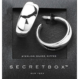 SECRET BOX_Sterling Silver Dipped Chunky Hoop Earrings
