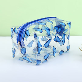 Butterfly Pattern Printed Transparent Pouch Bag