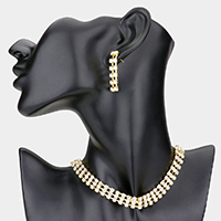 Crystal rhinestone choker evening necklace