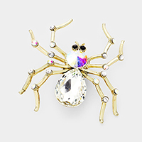 Crystal Spider Pin Brooch