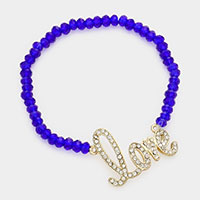 Love Message Faceted Beaded Stretch Bracelet