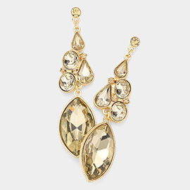 Marquise Crystal Rhinestone Evening Earrings