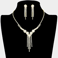 Crystal rhinestone fringe necklace