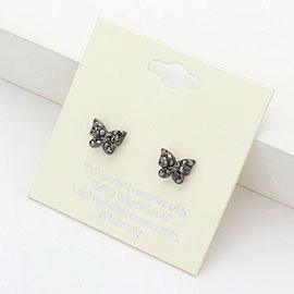 Crystal Butterfly Stud Post Earrings