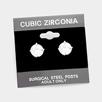 9 mm Round CZ stud earrings