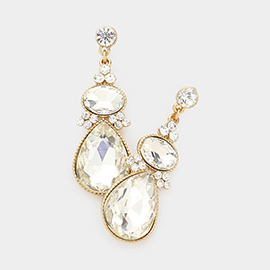 Whimsical Crystal Droplet Dangle Evening Earrings