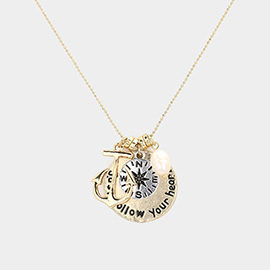 Just Follow Your Heart Message Pendant Necklace