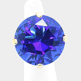 Diamond Shaped Crystal Stretch Ring