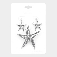 Textured Starfish Pendant Set